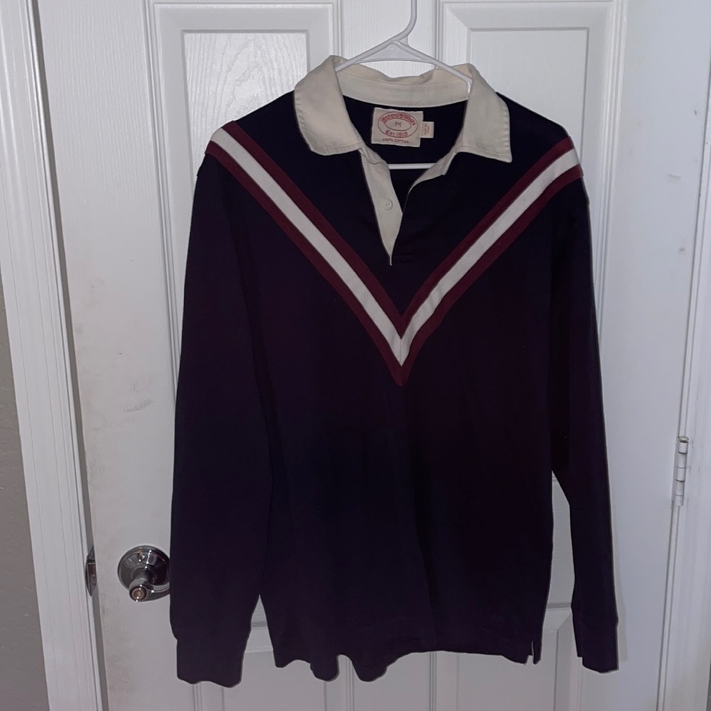 RARE Brooks Brothers Mens Rugby Shirt Size M RETRO
